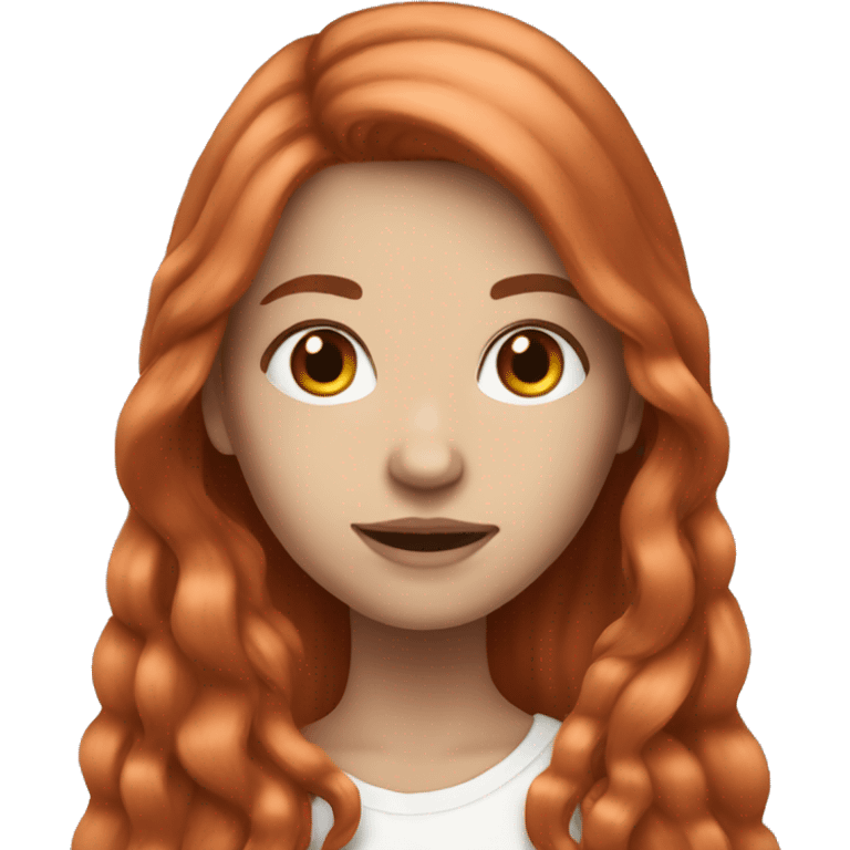 A white skinned girl with long copper hair  emoji