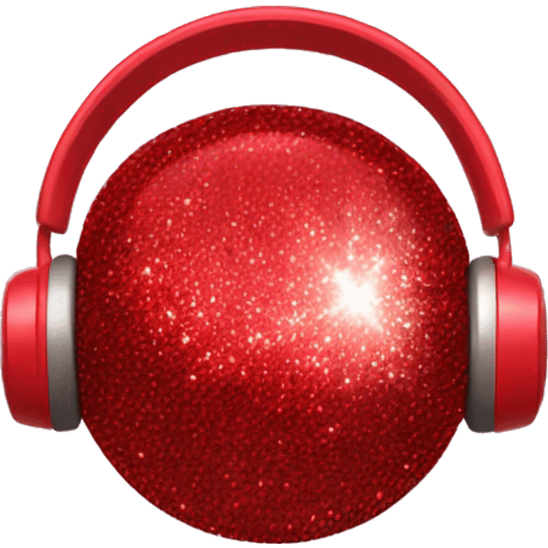 Sparkly headphones red emoji