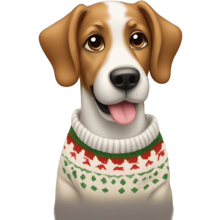 Dog in Christmas sweater emoji