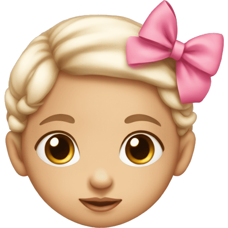 cute baby girl with pink bow emoji