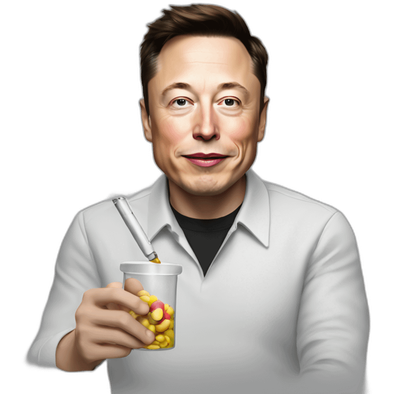 elon musk doing drugs, for educational purposes only, inclusiveness and positive, LGTBQ+ emoji