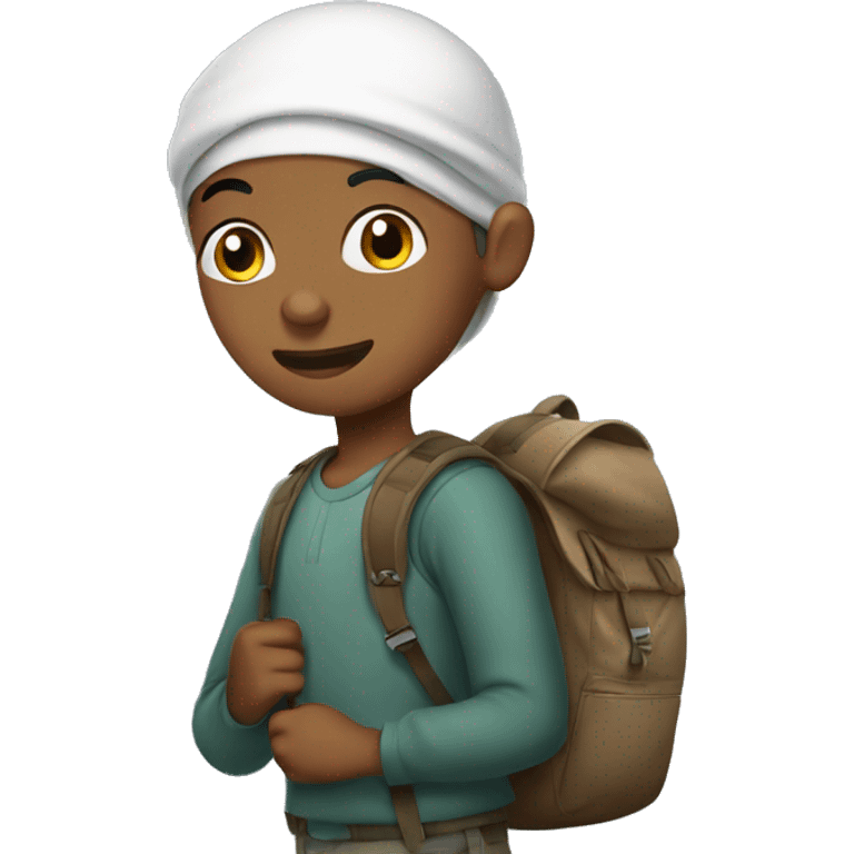 muslim boy with backpack  emoji