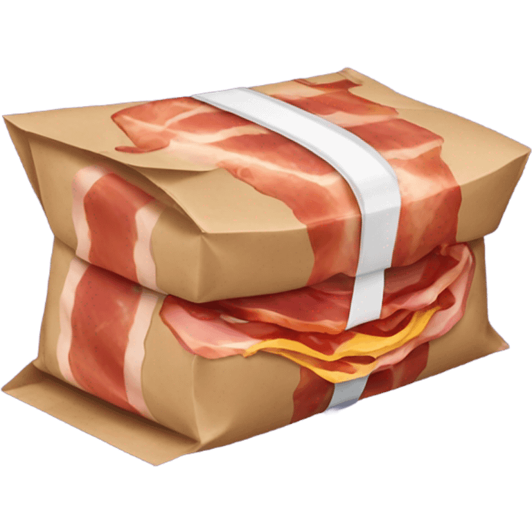 Bacon with a FedEx package  emoji