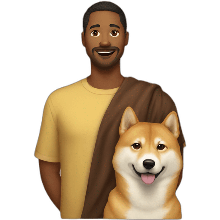 a human and a doge emoji