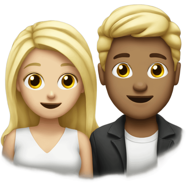 blonde girl and guy friend smoking  emoji