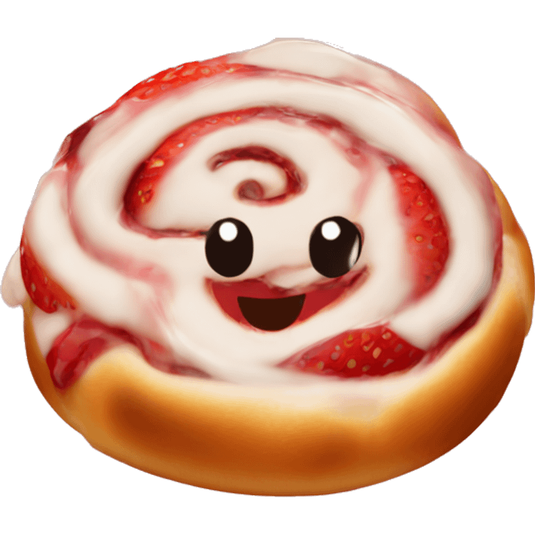 Strawberry cinnamon roll  emoji