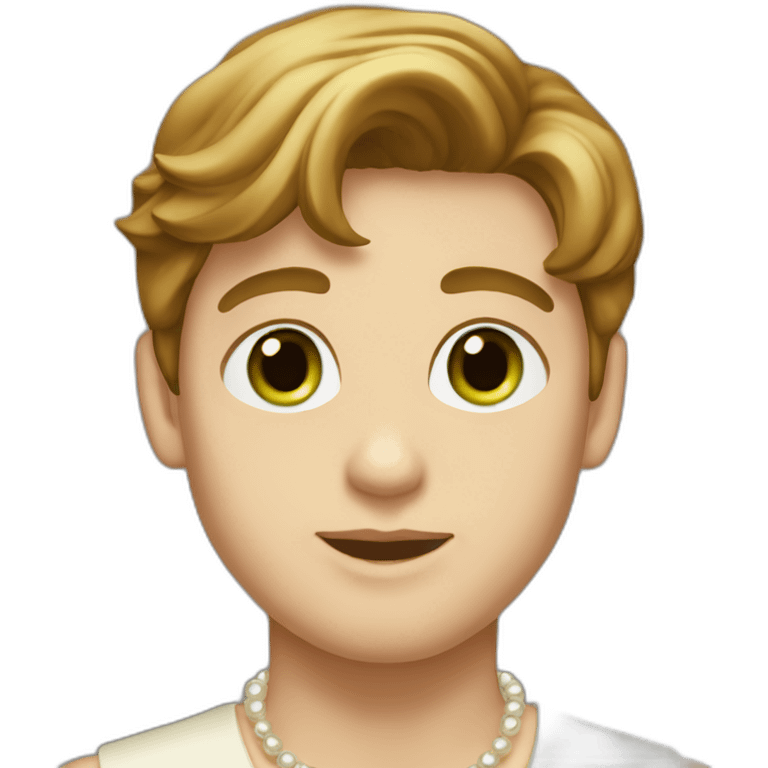 Posh-boy-with-pearl-necklace-and-green-eyes-and-brown-hair emoji