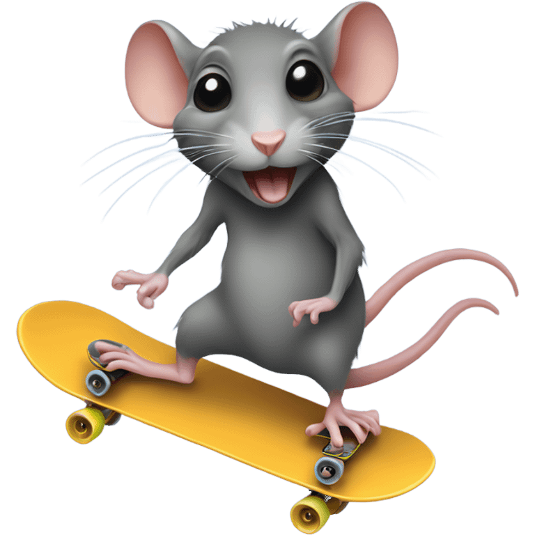 One legged rat on a skateboard  emoji