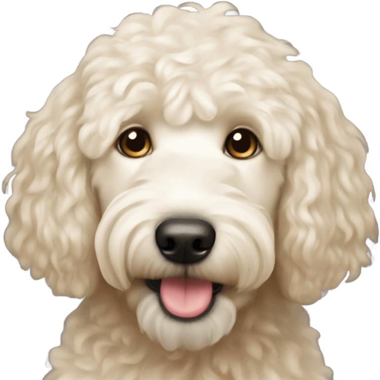 Light cream golden doodle face emoji