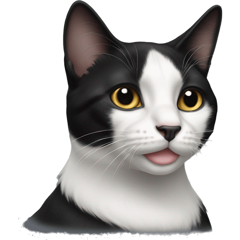 Black and white tuxedo cat  emoji