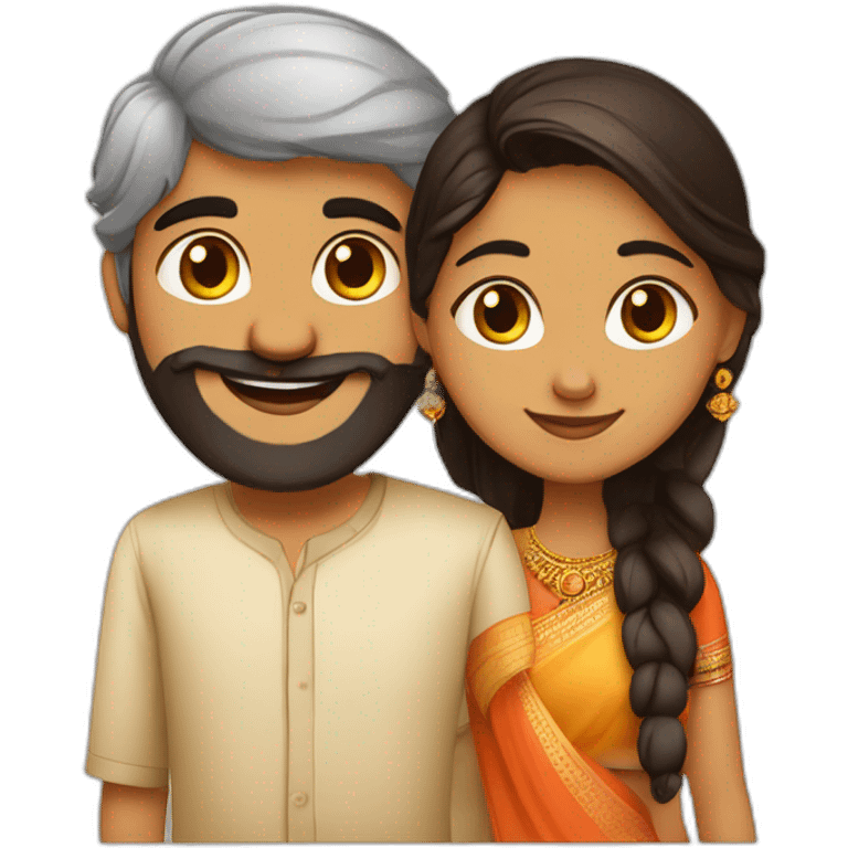 cute indian couple south indian girl from Kerala and a bearded Gujarati boy emoji