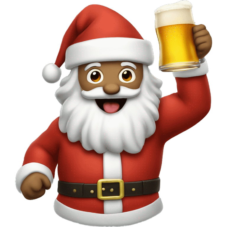 Santa Claus cheering a beer  emoji