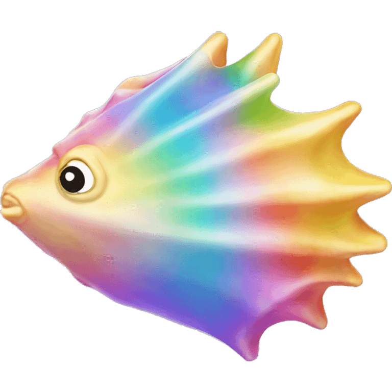 Sparkling rainbow conch emoji