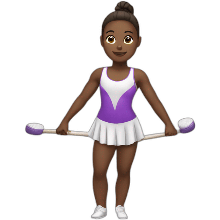 Gymnast with clubs emoji