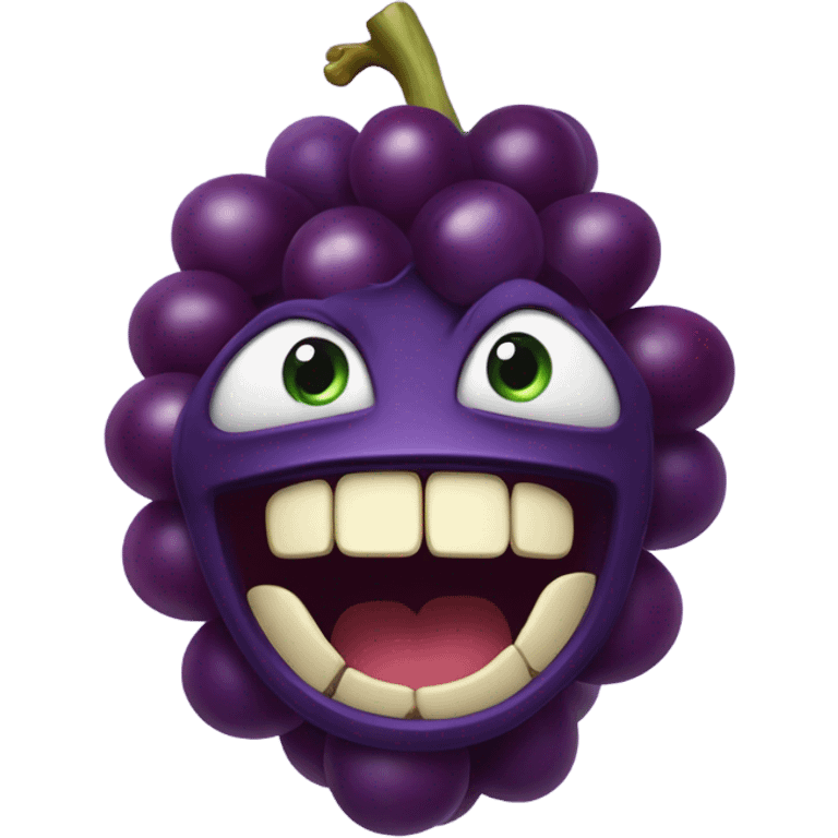 a screaming grape emoji