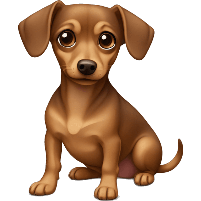 Brown and tan Chiweenie  emoji