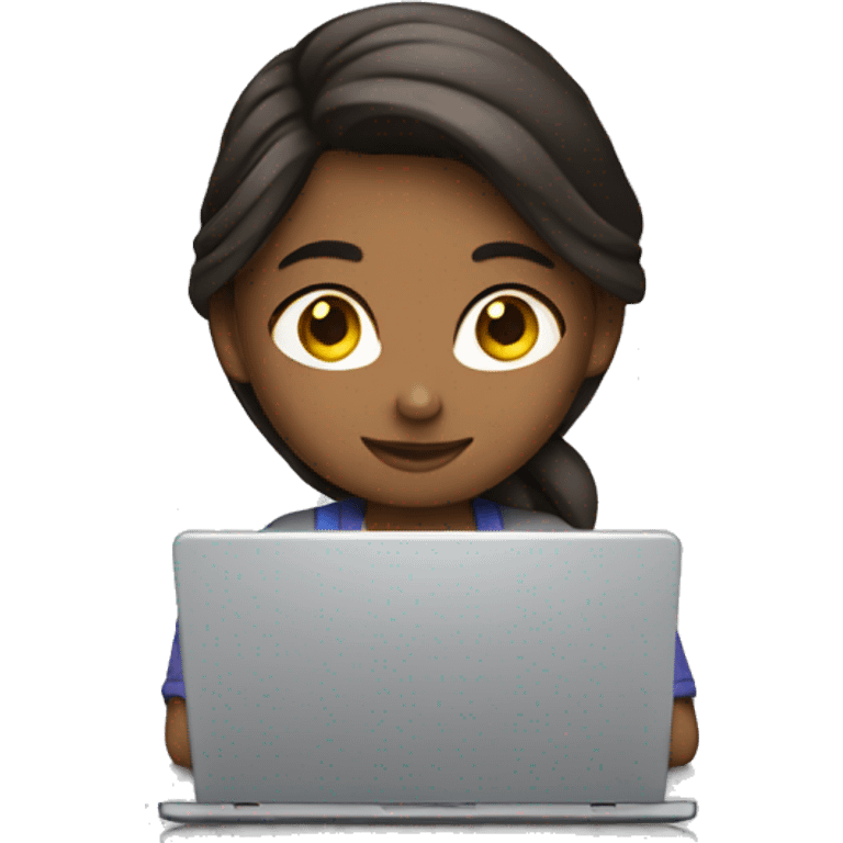 Girl is working on the laptop  emoji