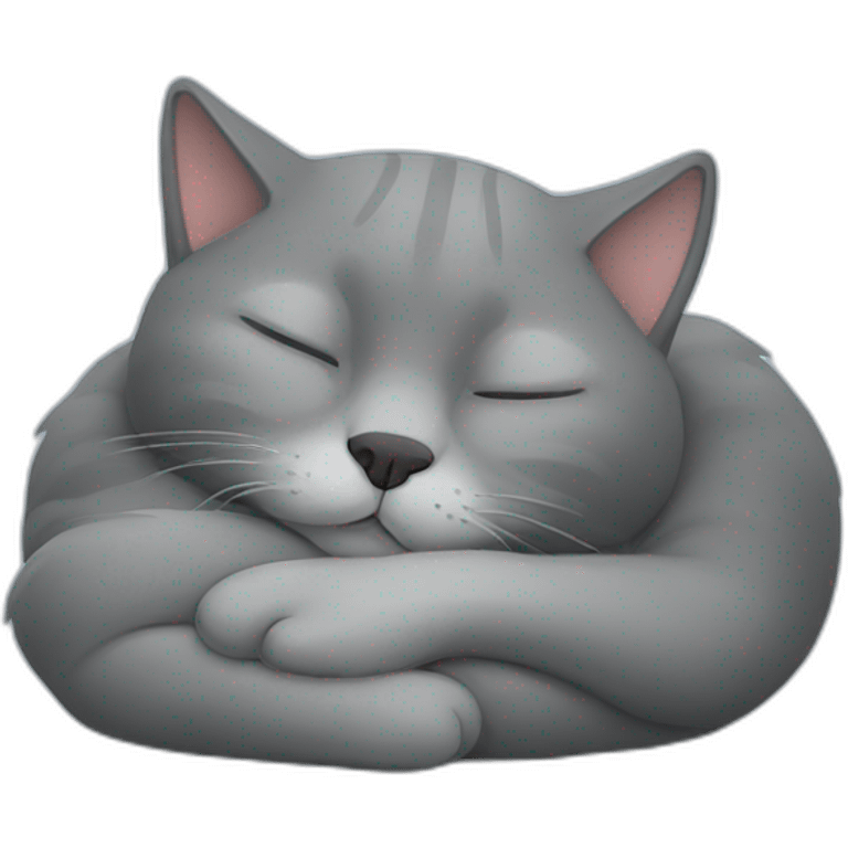 Grey cat sleaping emoji