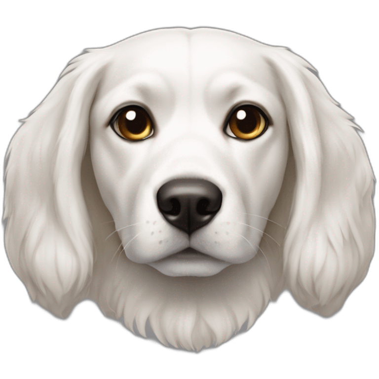 Perrito blanco orejas puntiagudas emoji