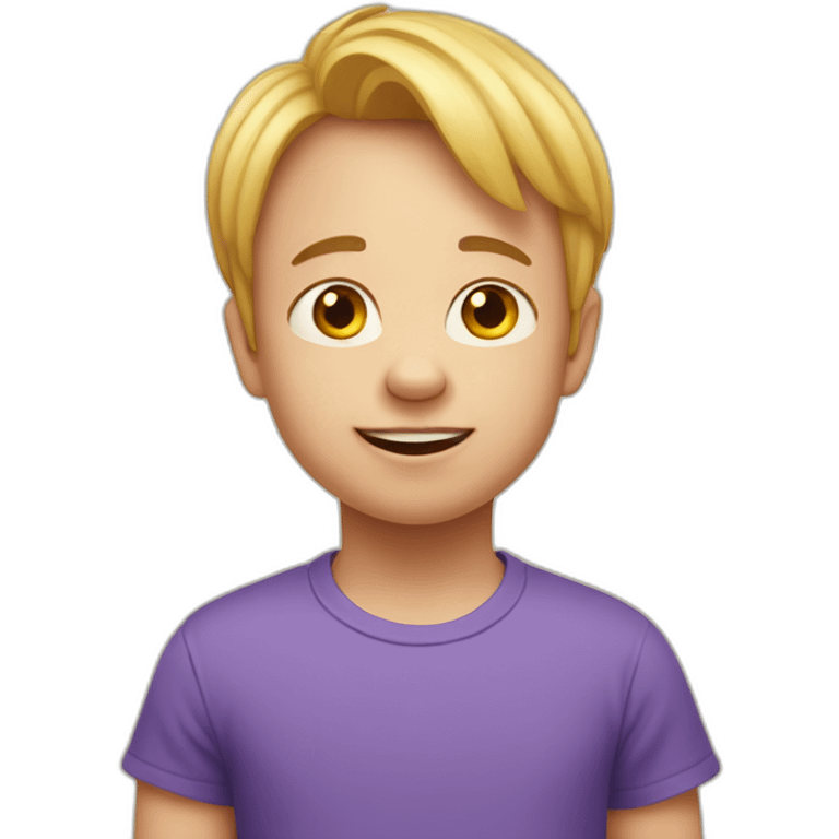 Down’s syndrome boy looking dopey emoji