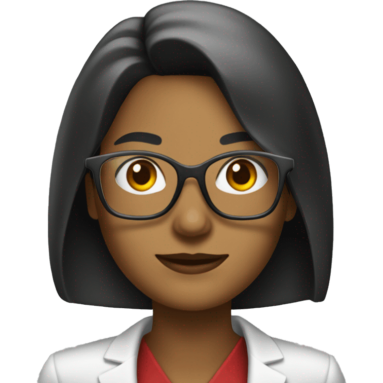 a female lawyer with a hammer and reading glasses on emoji