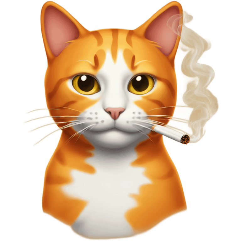 Orange cat smoking cigarette  emoji