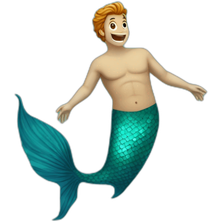 merman swimming in the blue water\ emoji