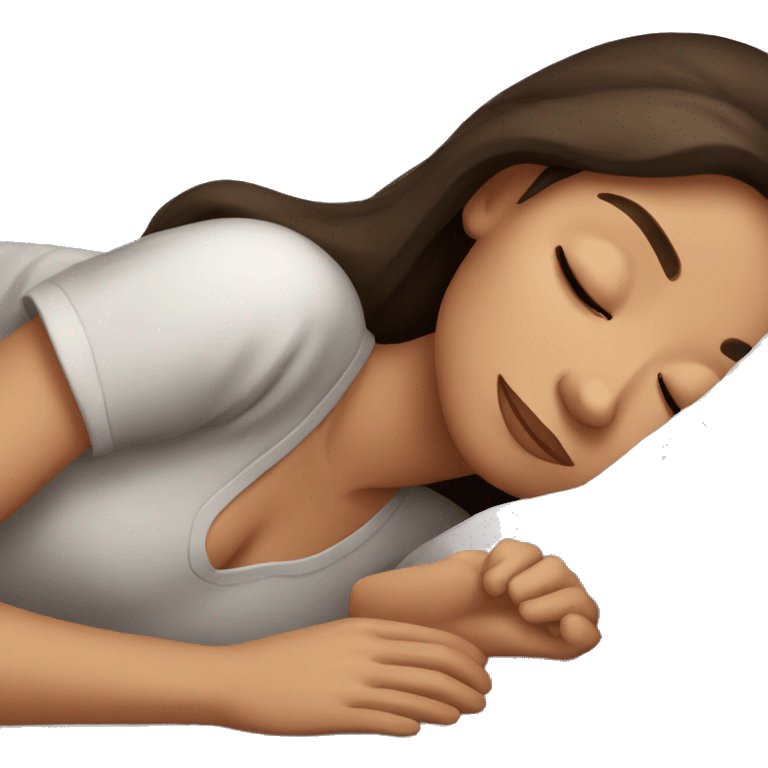 Brunette girl sleeping emoji