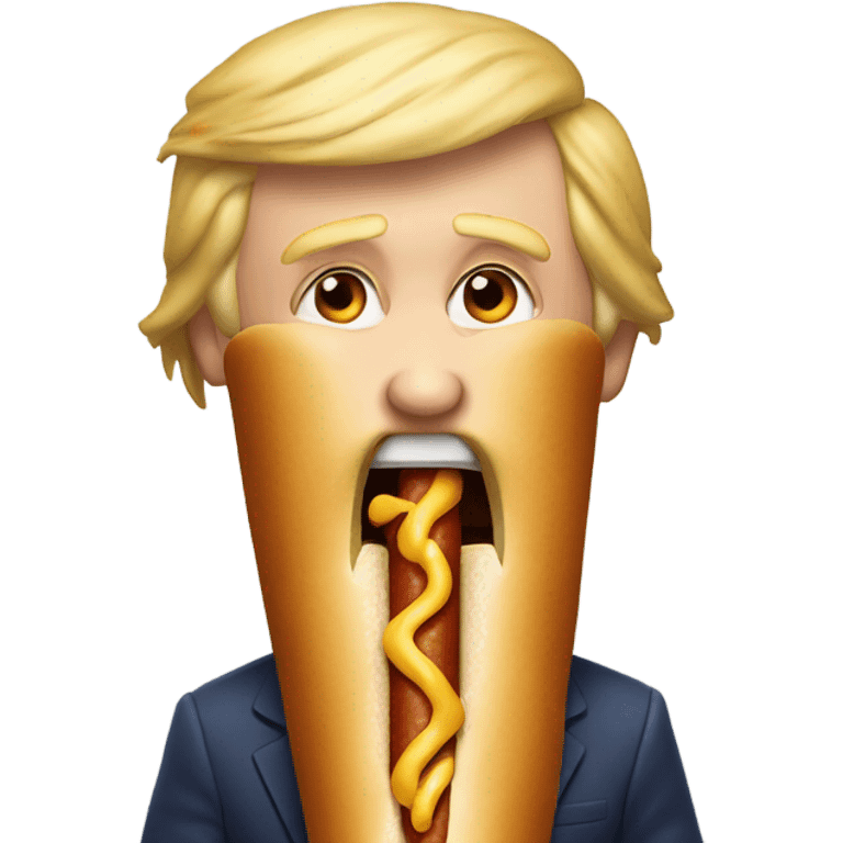 Donald trump eating a hotdog emoji