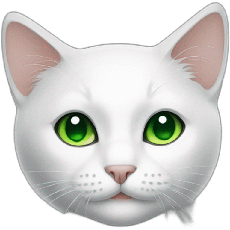 black and white cat with green eyes emoji