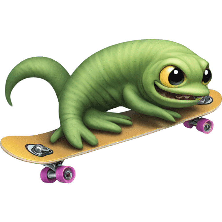 eel wearing a chain on a skateboard emoji