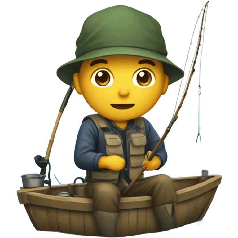 Fishing on baot emoji