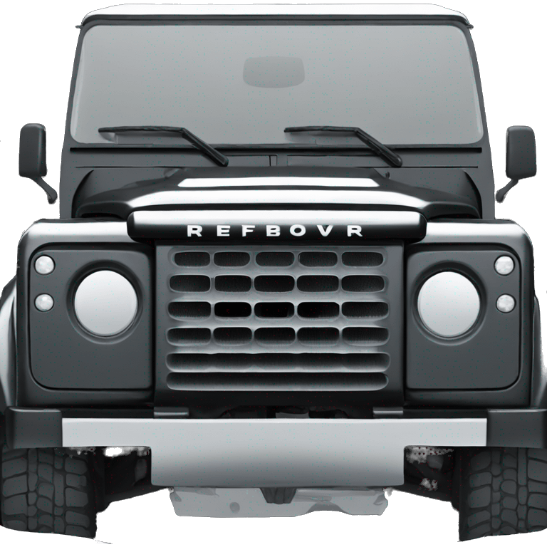 black Land Rover defender front view emoji