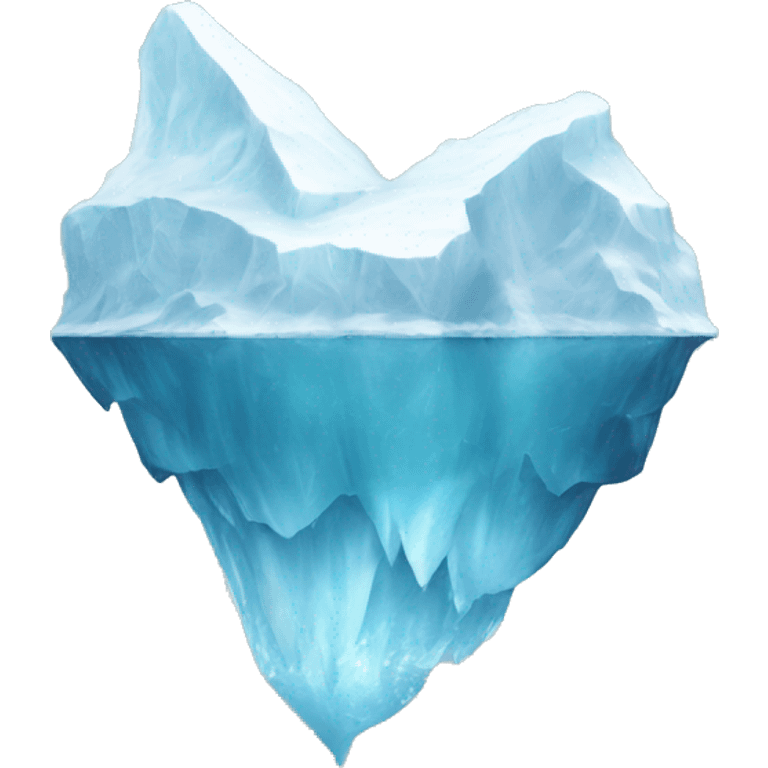 A realistic iceberg with shape of a heart emoji