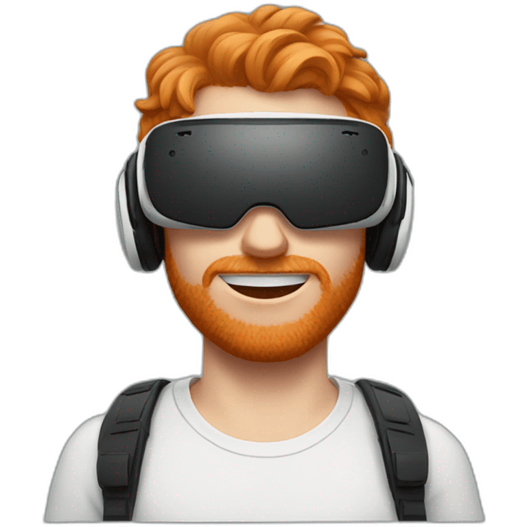 Ginger guy wearing VR headset emoji