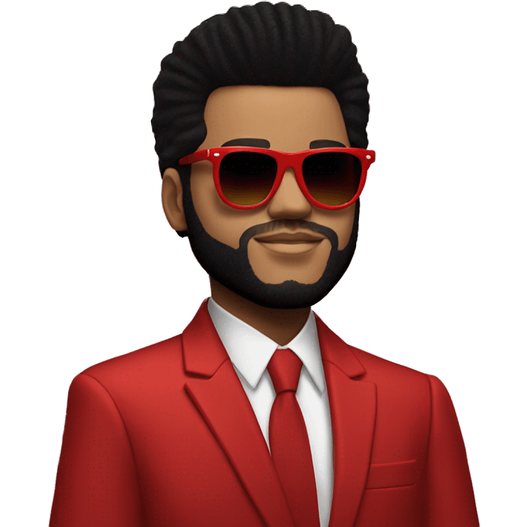 The weeknd in red suit with sunglasses  emoji