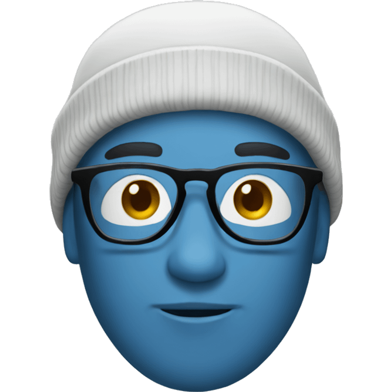 Person wearing a beanie, hat, and glasses emoji