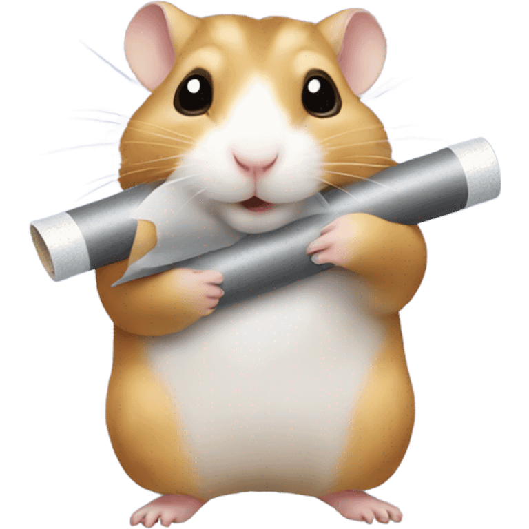 Hamster holding duct tape emoji