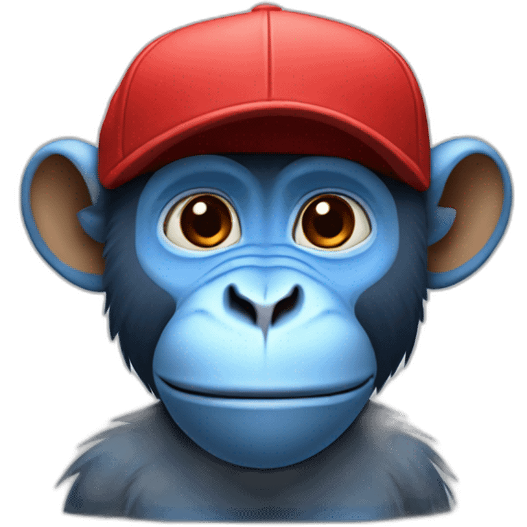  blue monkey with a red cap emoji