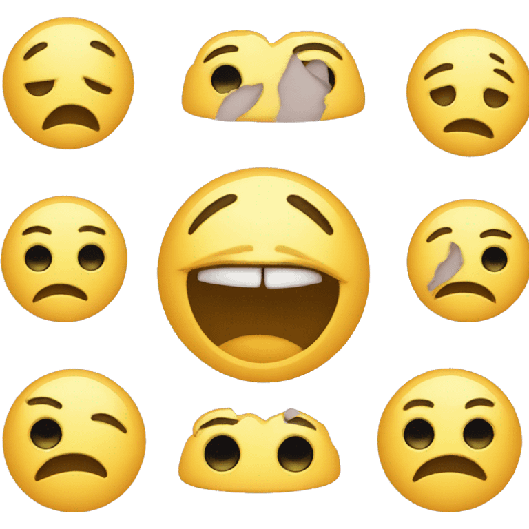 Cursed frownie face named same emoji