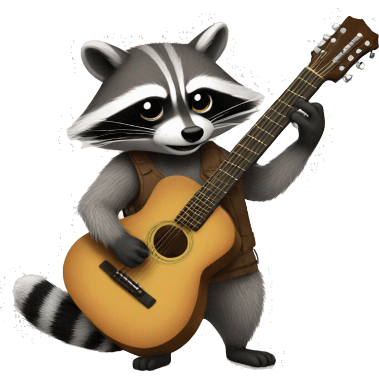 a racoon,that plays a guitar emoji