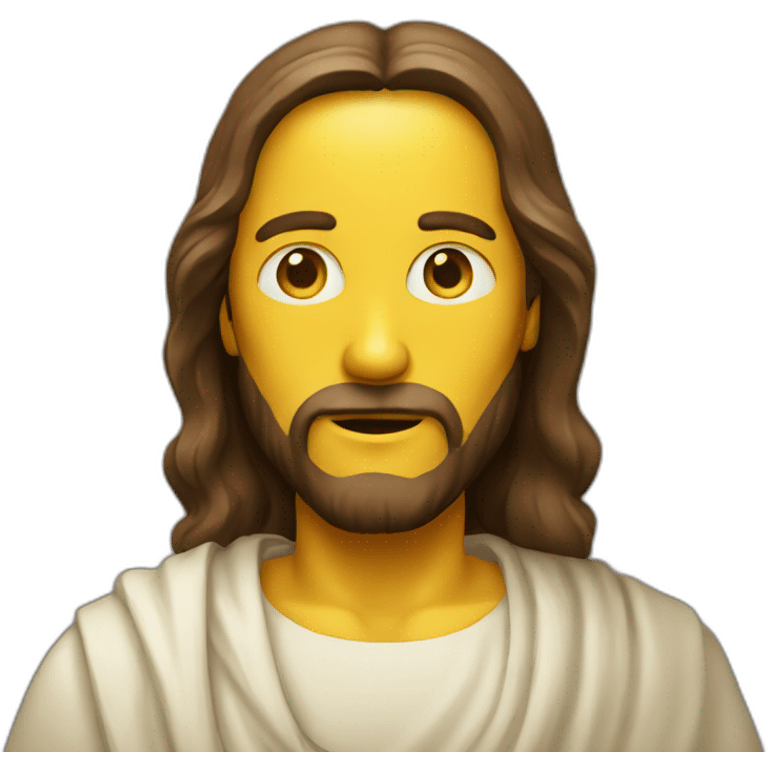 jesus with a yellow cheese face emoji