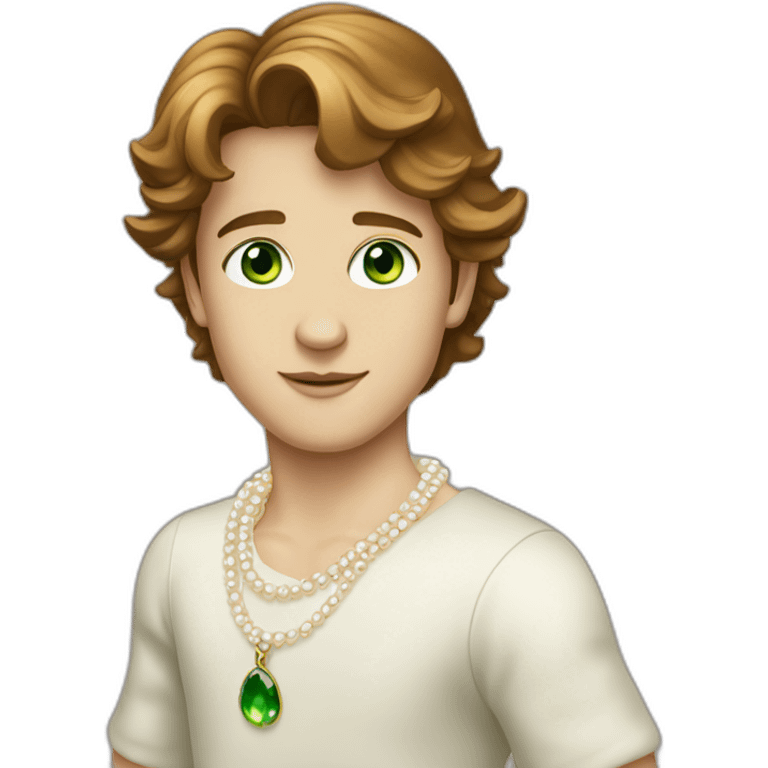 Posh-boy-with-pearl-necklace-and-green-eyes-and-brown-hair emoji