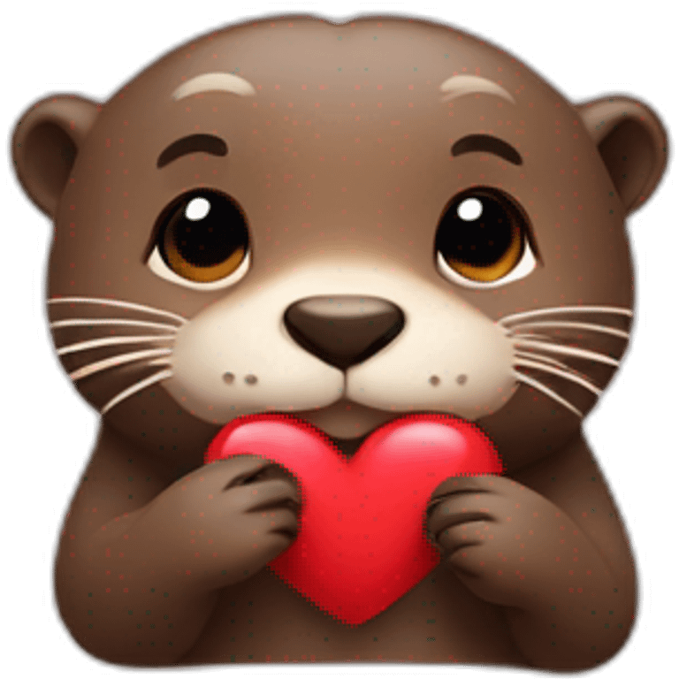 Emoji otter that makes a heart emoji