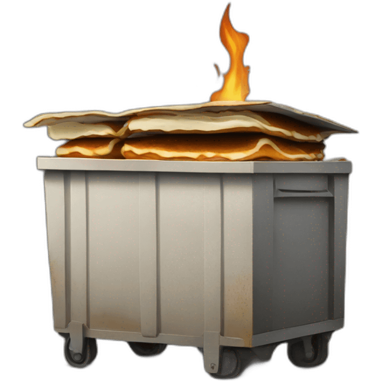 Pancakes on a dumpster fire emoji