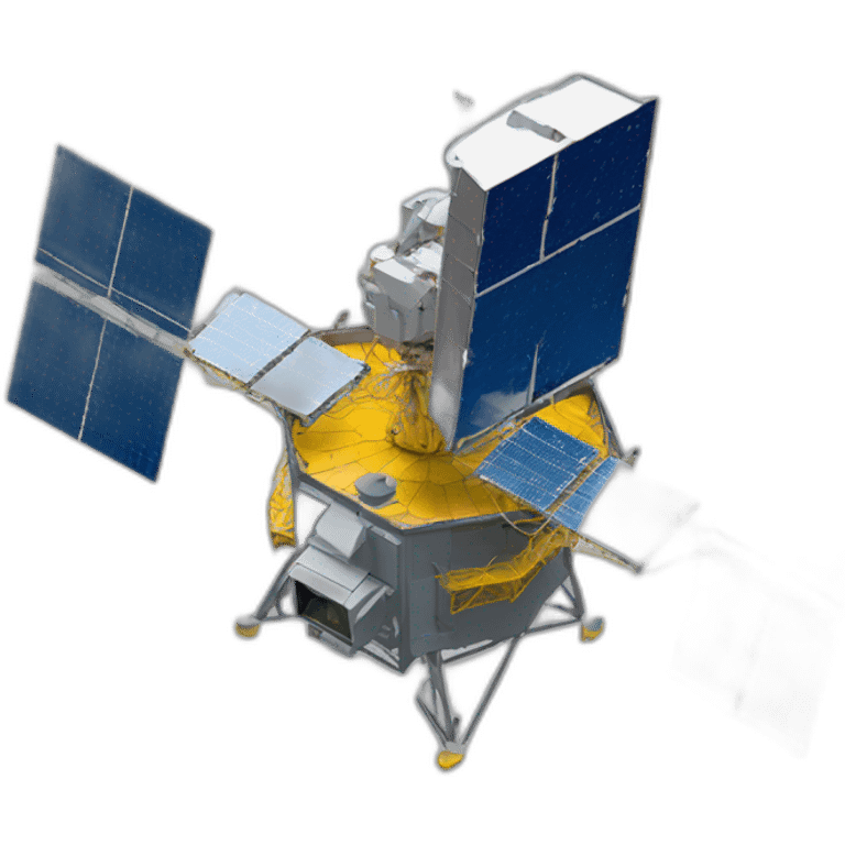 communications satellite，isometric emoji