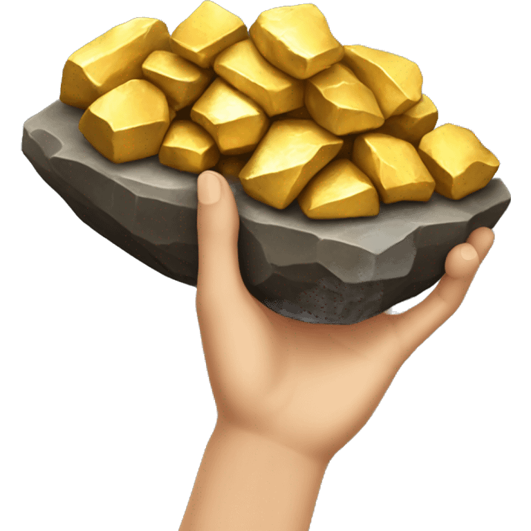 hand holding gold ore emoji