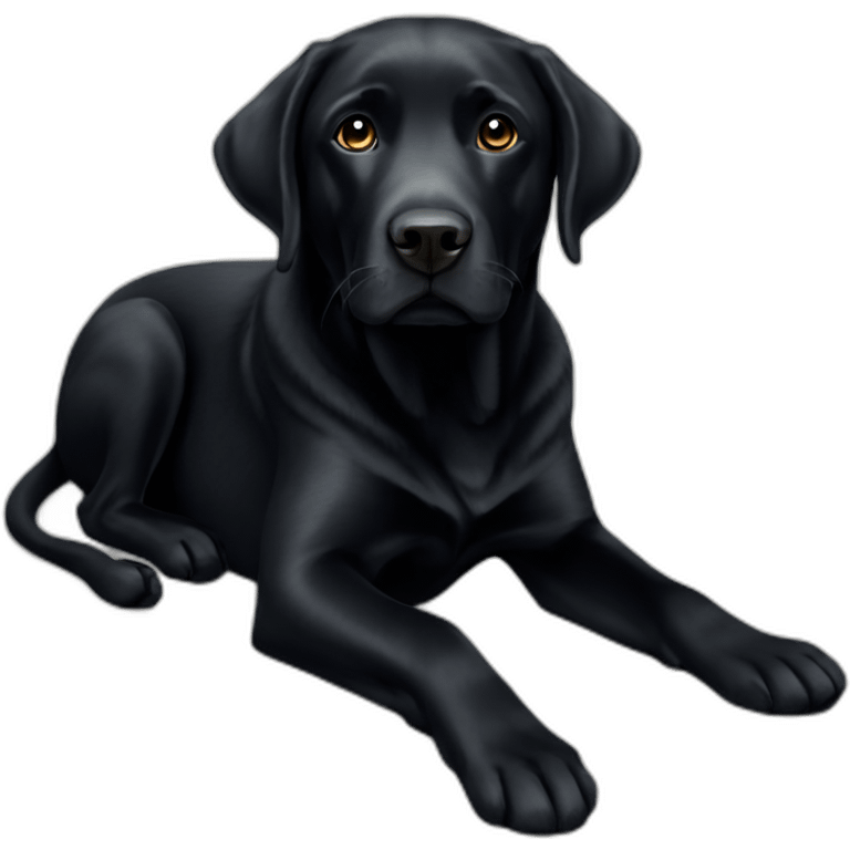 black Labrador dog sat down emoji