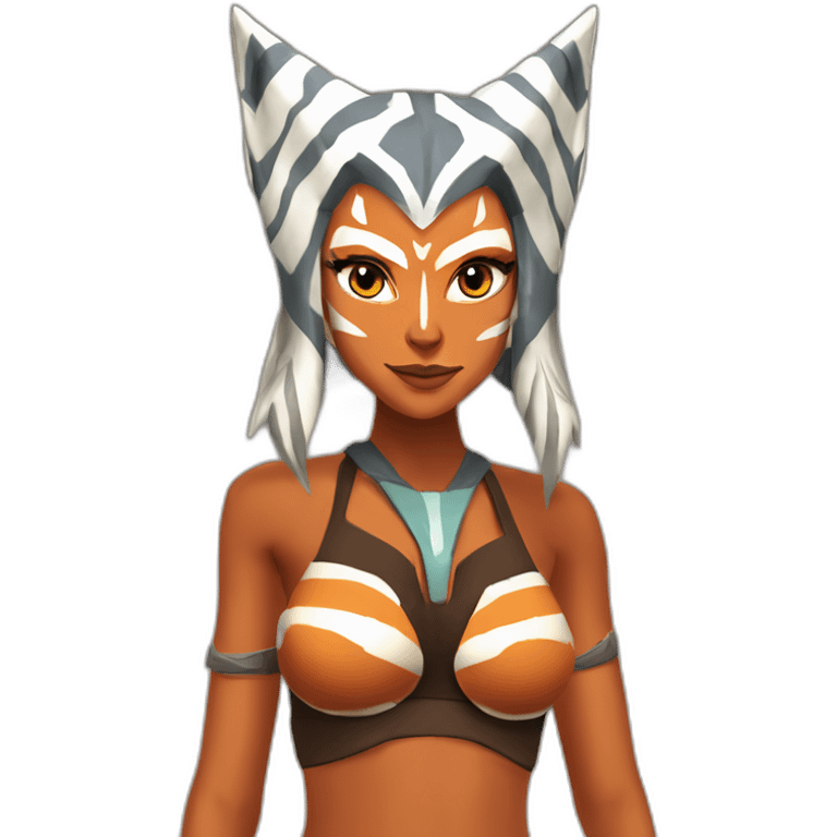 Sexy Ahsoka Tano (portrait, front facing) bikini (small horns) emoji