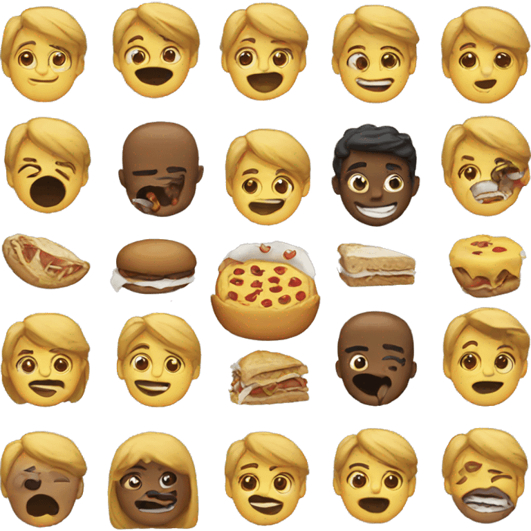 Emoji eat meet emoji